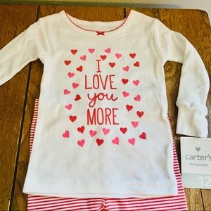 Size 12 months I LOVE YOU MORE girls outfit